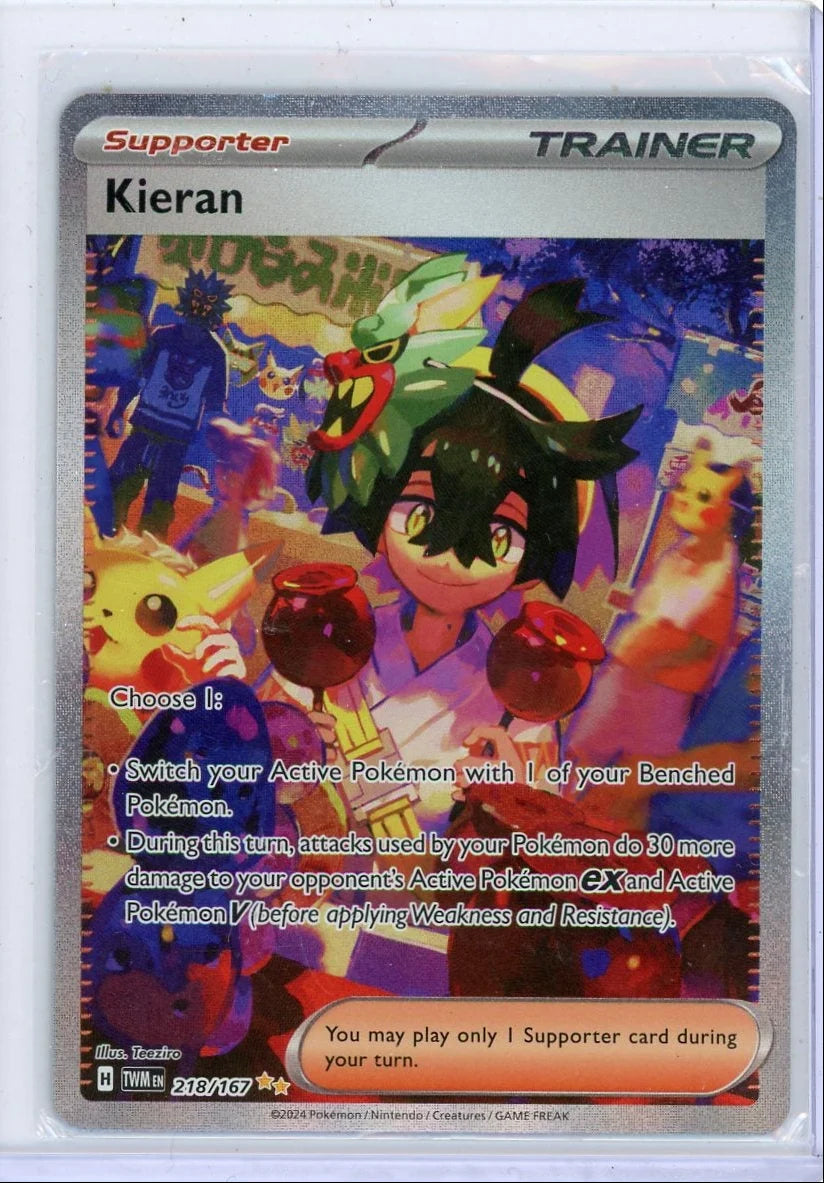 Kieran 2024 Pokemon Twilight Masquerade Special Illustration rare holo 218/167