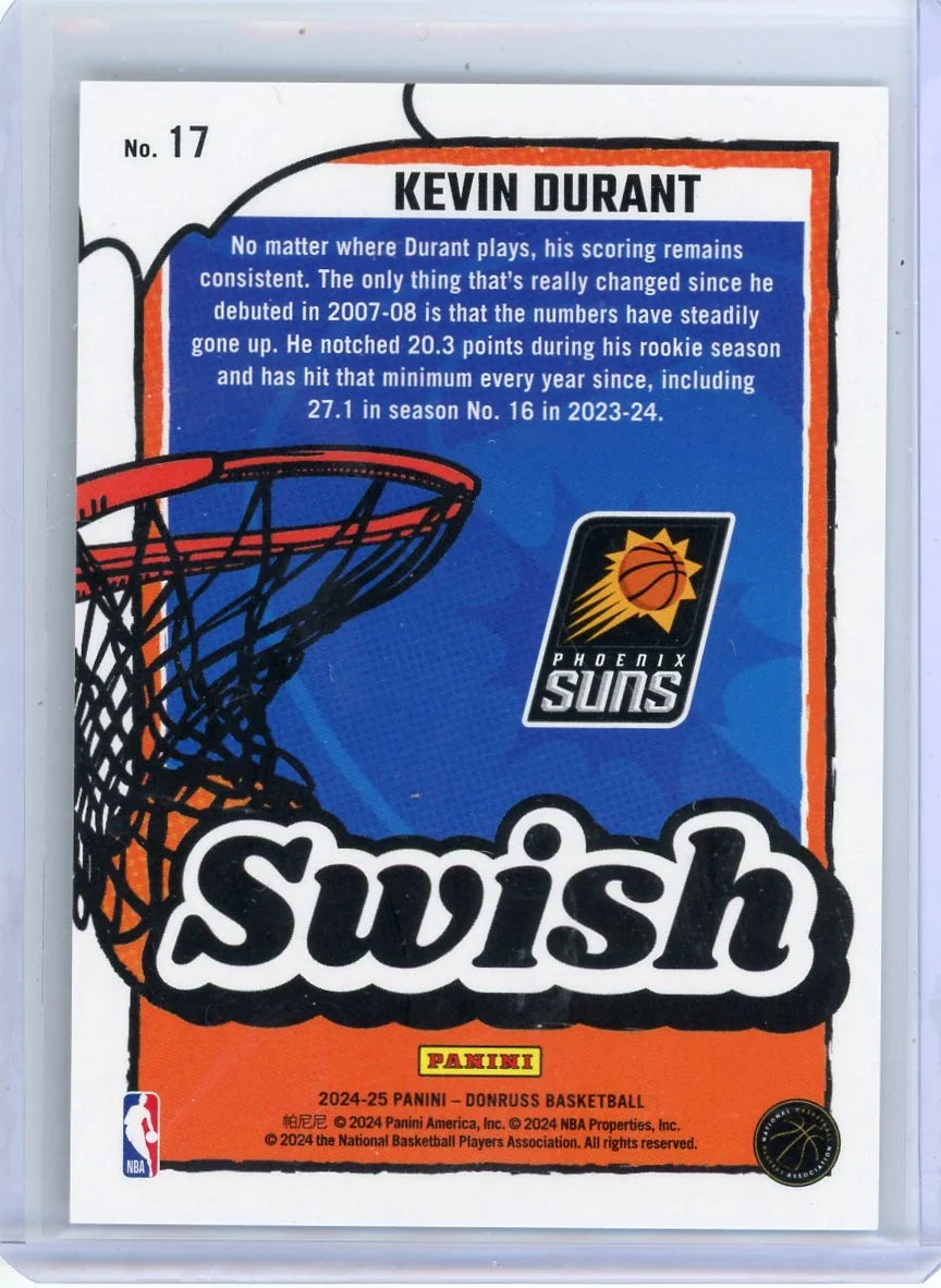 Kevin Durant 2024-25 Panini Donruss Swish Diamond Red #'d 49/75