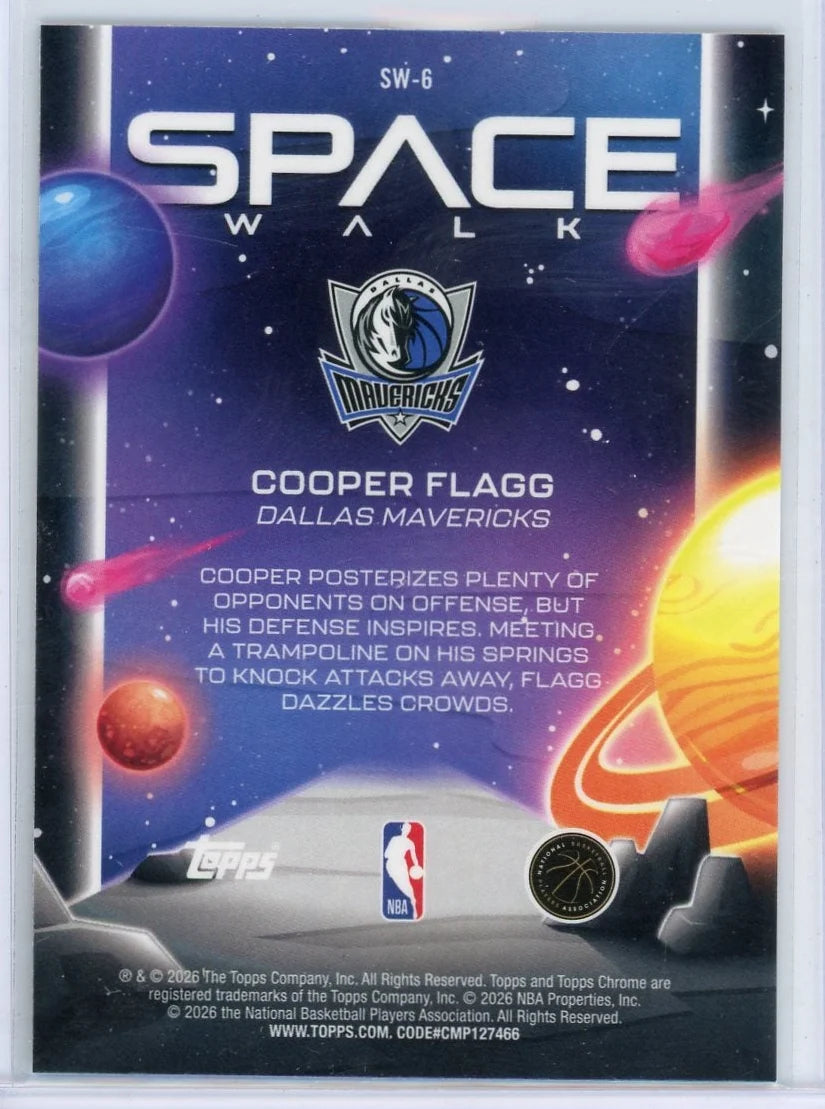 Cooper Flagg 2025-26 Topps Cosmic Chrome Space Walk Rookie Card