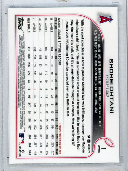 Shohei Ohtani 2022 Topps Chrome Sapphire #1