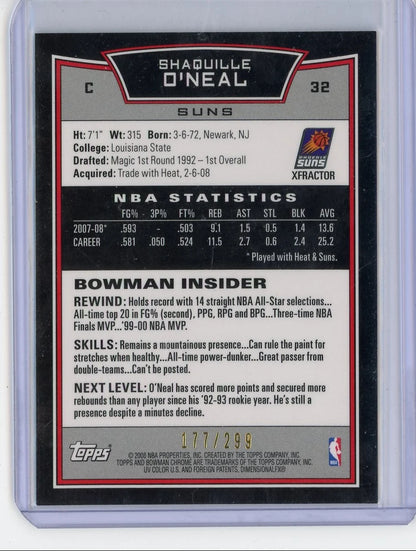 Shaquille O'Neal 2008 Bowman Chrome X-Fractor #'d 177/299