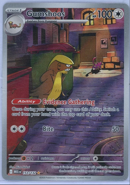 Gumshoos Pokemon Mega Evolution Illustration Rare #153/132
