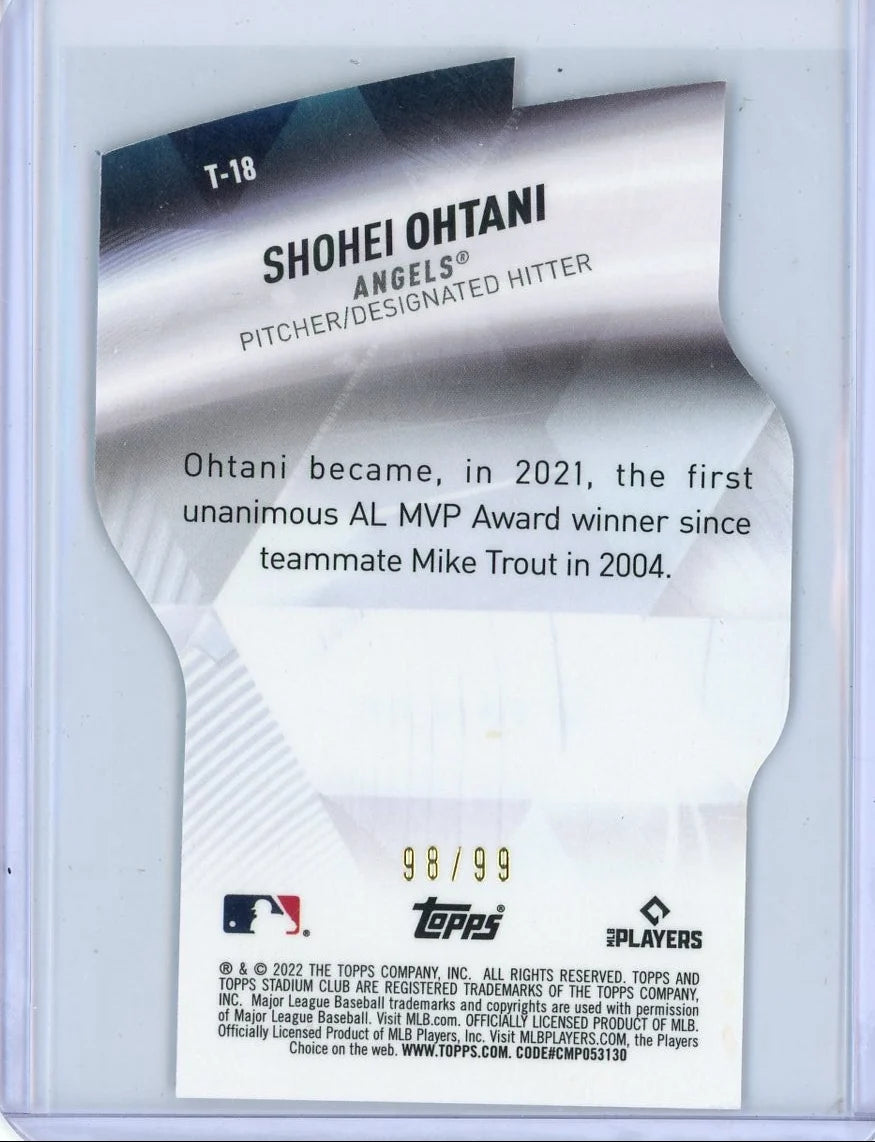Shohei Ohtani 2022 Topps Stadium Club Triumvirates Black SSP #'d 98/99