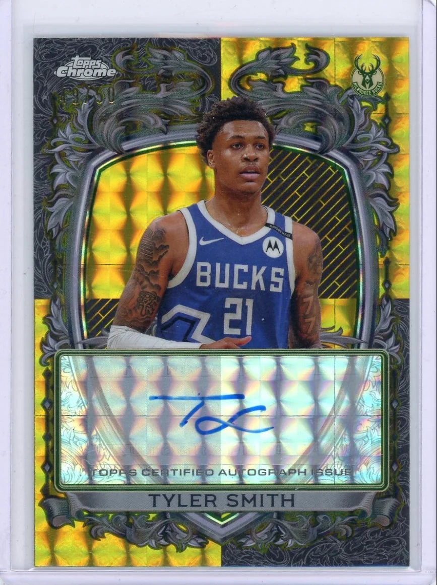 Tyler Smith 2025 Topps Chrome Signature Style Autograph Gold Geometric #'d 49/50