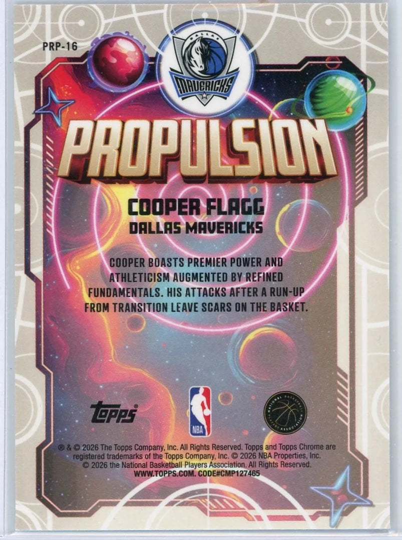 Cooper Flagg 2025-26 Topps Cosmic Chrome Propulsion Rookie Card