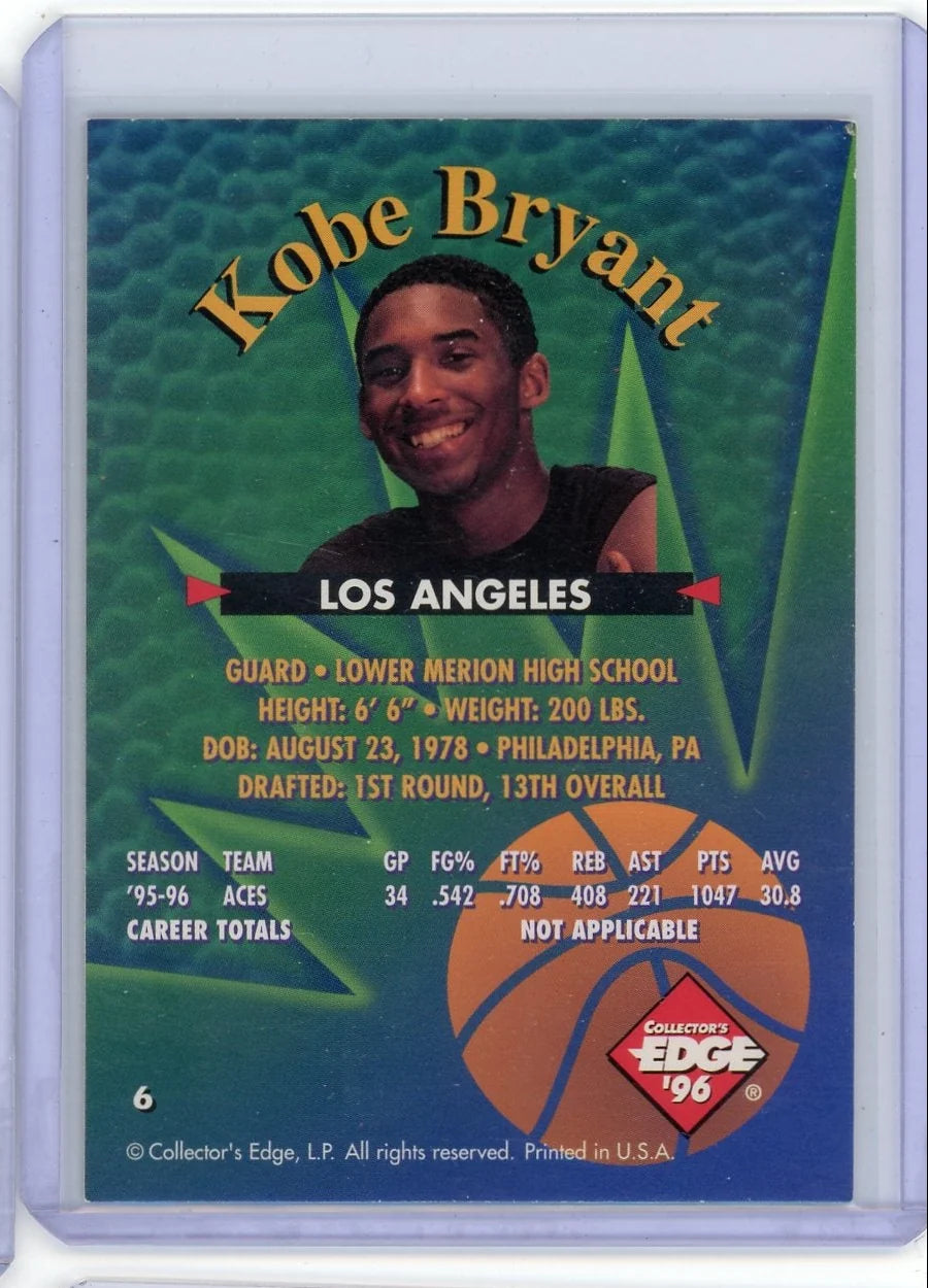 Kobe Bryant 1996 Collector's Edge Rookie Rage