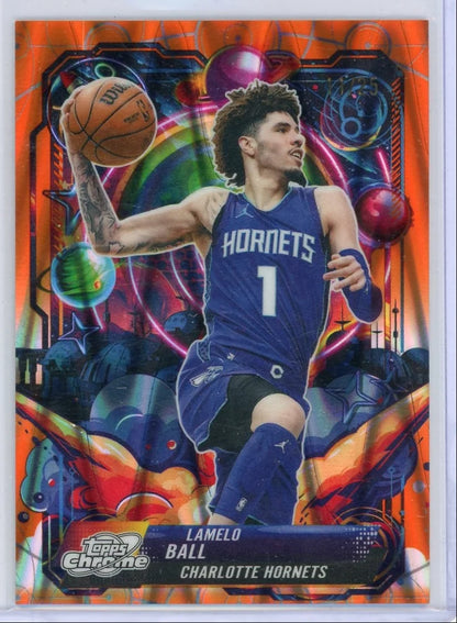 LaMelo Ball 2025-26 Topps Chrome Cosmic Propulsion Orange Refractor #'d 11/25
