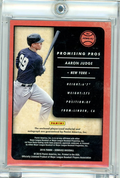Aaron Judge 2016 Donruss Baseball Promising Pros Patch Autograph #'d 086/199