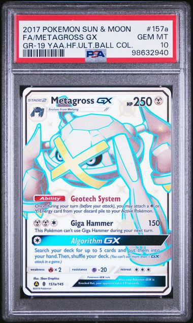 Metagross GX Pokémon Hidden Fates Ultra Ball Collection #157a/145 PSA 10