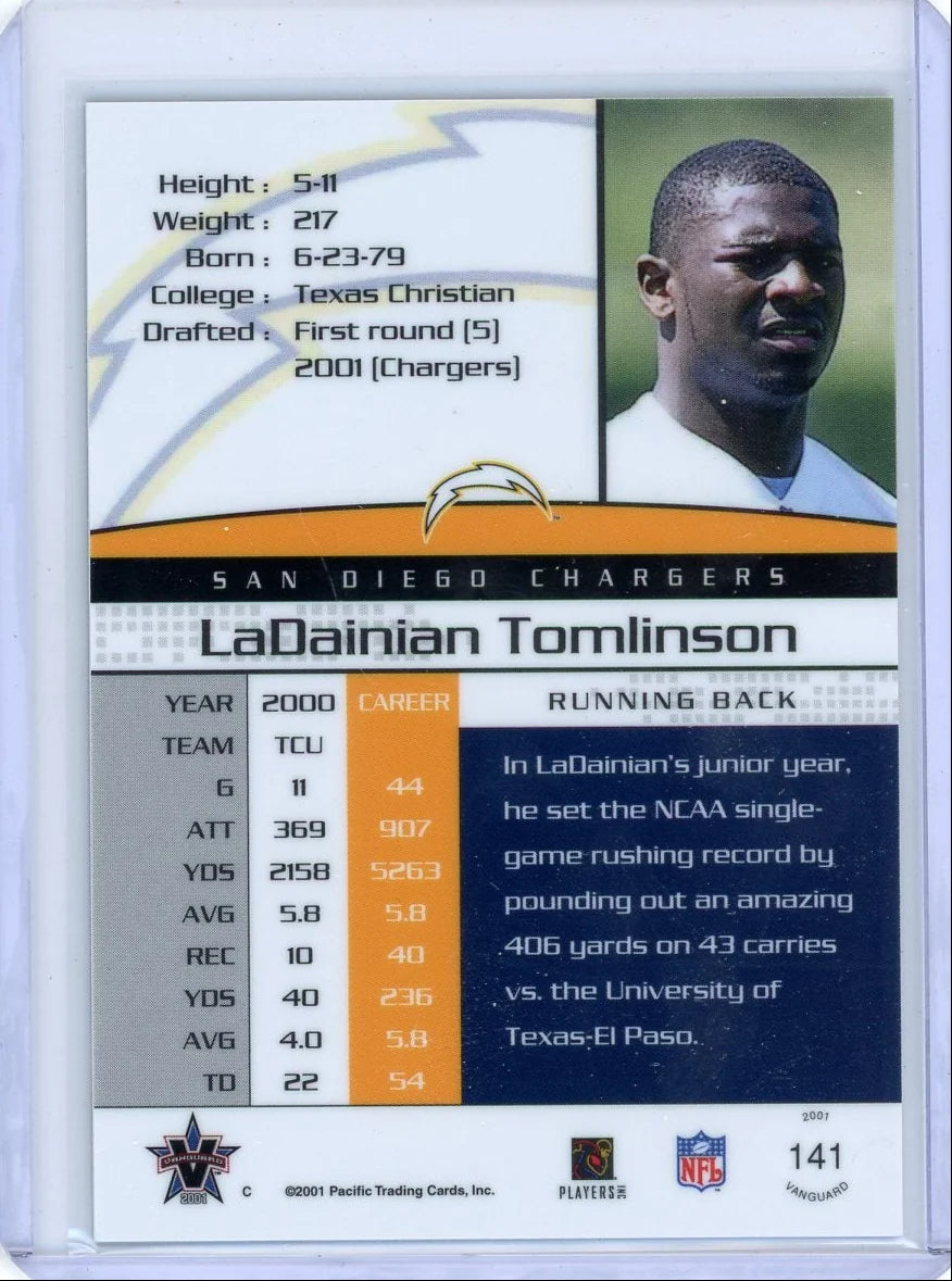 LaDainian Tomlinson 2001 Pacific Vanguard Rookie #'d 020/450