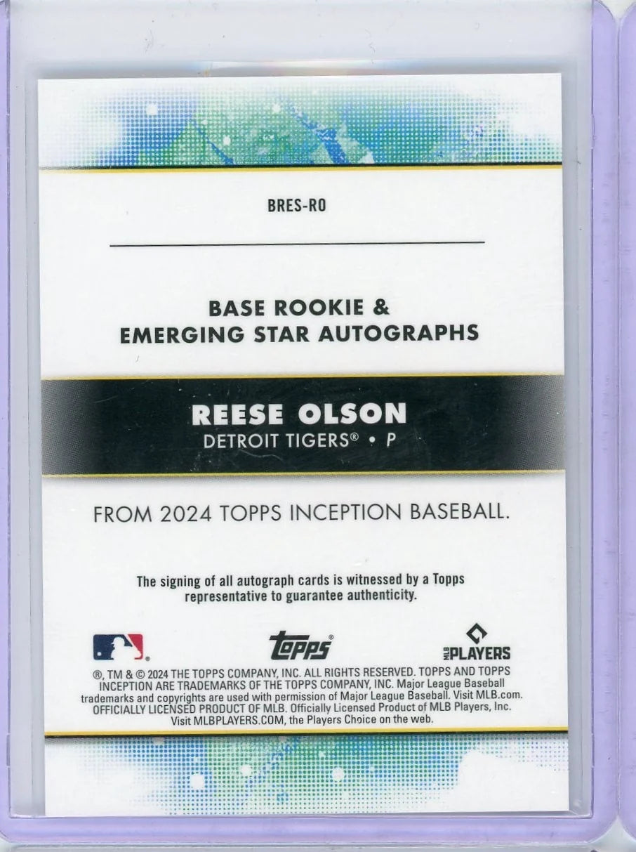 Reese Olson 2024 Topps Inception Rookie Autograph #'d 267/299