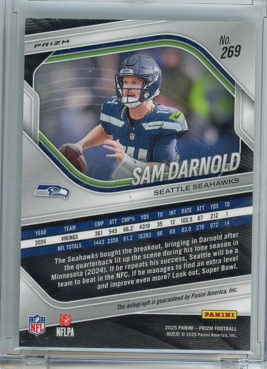 Sam Darnold 2025 Panini Prizm Silver Autograph