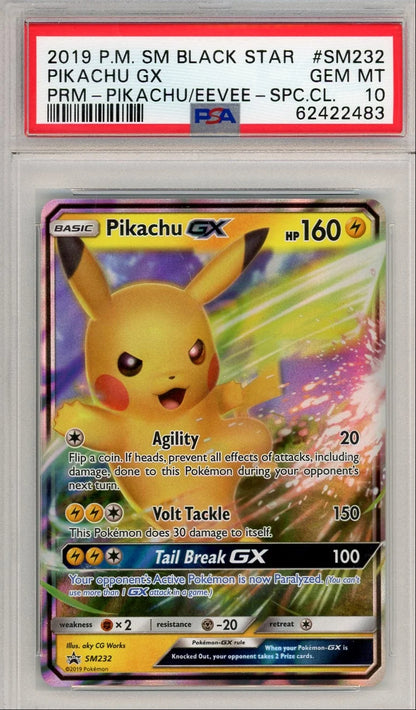 Pikachu GX Pokemon SM Black Star Promo Pikachu/Eevee Special Collection #SM232 PSA 10