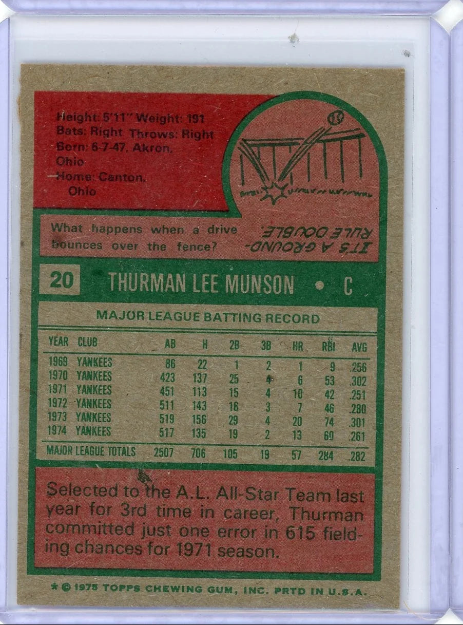 Thurman Munson 1975 Topps #20