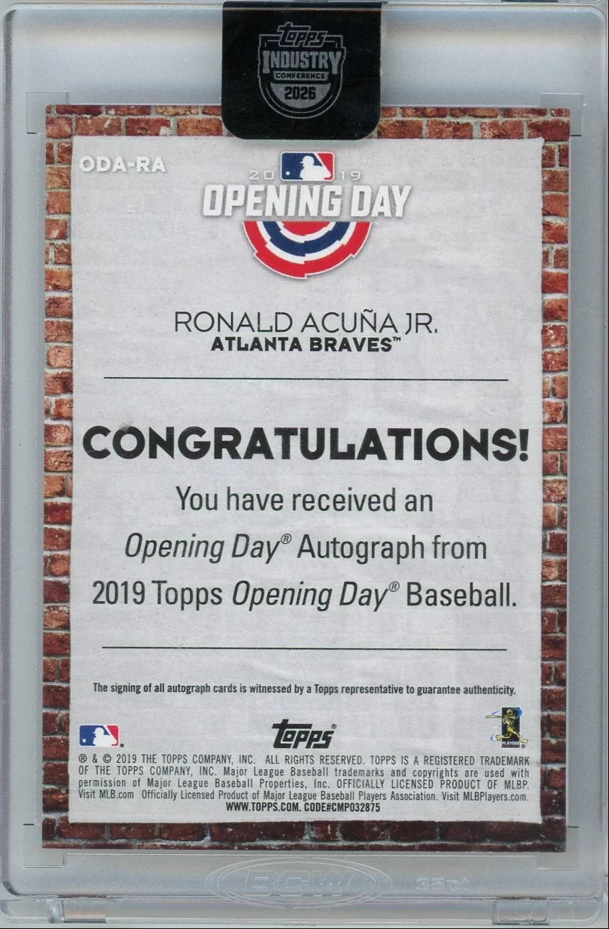 Ronald Acuna Jr. 2019 Topps Opening Day Autograph
