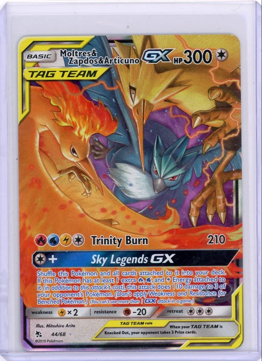Moltres & Zapdos & Articuno GX Pokémon Hidden Fates Ultra Rare Tag Team #44/68
