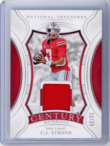 C.J Stroud 2025 National Treasures Collegiate Century Materials Patch #'d 22/25