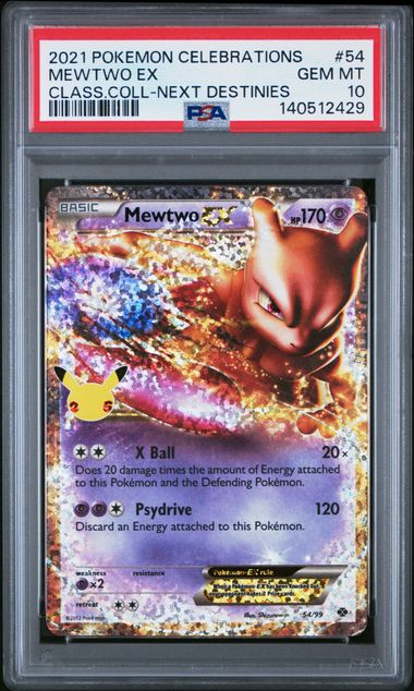 Mewtwo ex Pokémon Celebrations Classic Collection Next Destinies #54/99 PSA 10