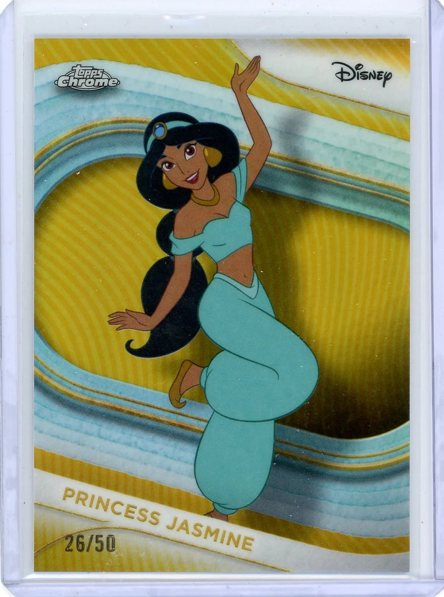 Princess Jasmine 2025 Topps Chrome Disney Gold Refractor #'d 26/50
