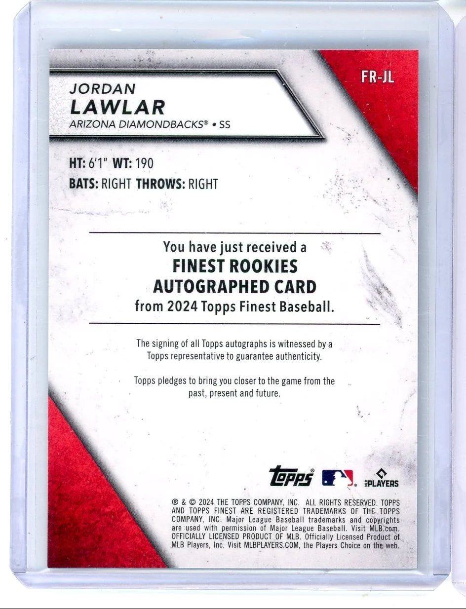 Jordan Lawlar 2024 Topps Finest autograph finest rookies