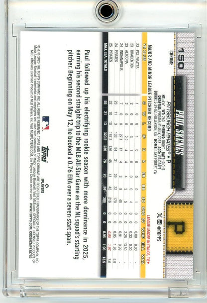 Paul Skenes 2026 Topps Chrome SP Image Variation gold ref. #'d 26/50