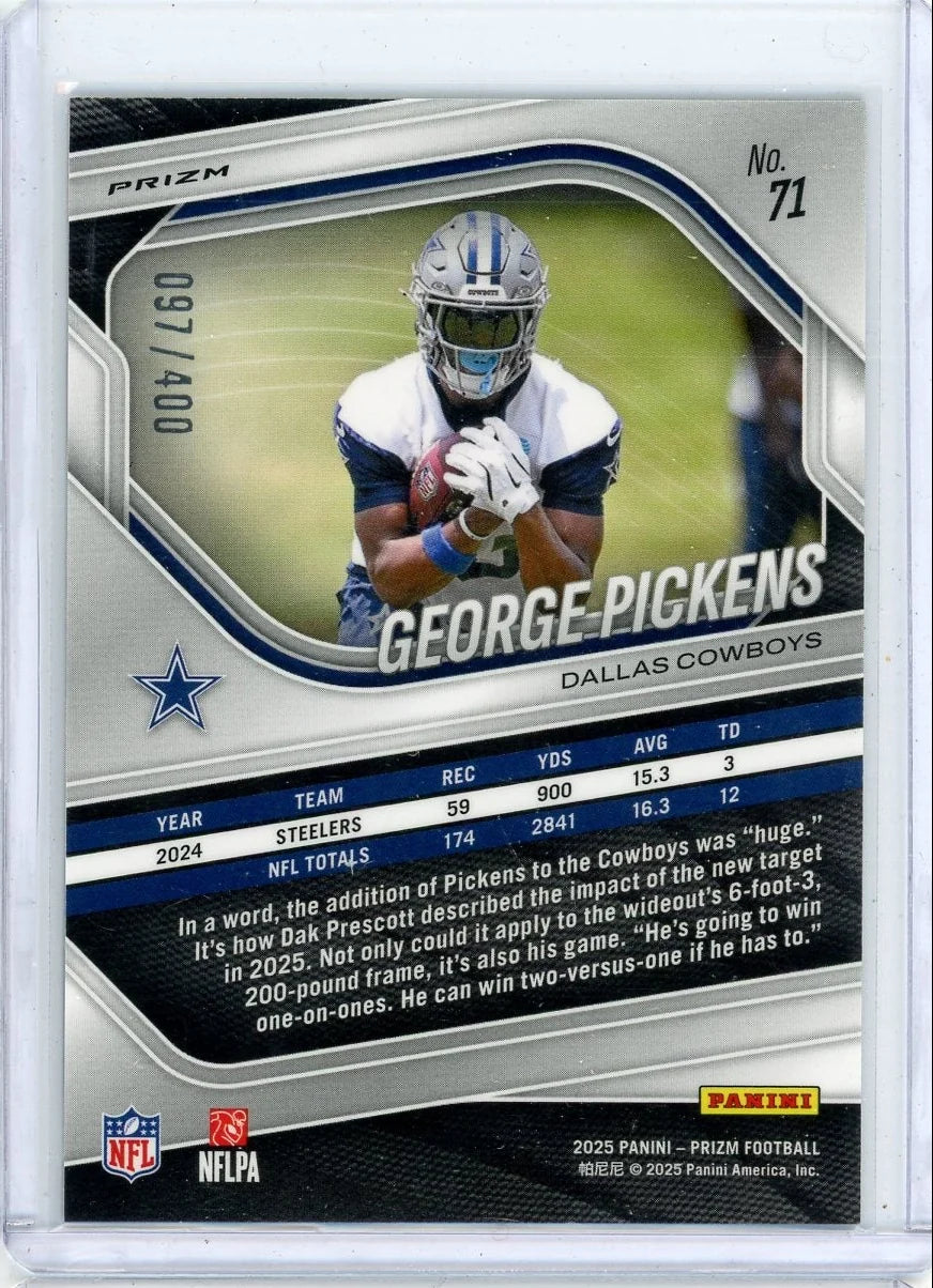 George Pickens 2025 Panini Prizm Pandora #'d 097/400