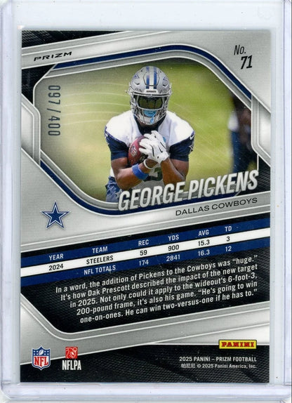 George Pickens 2025 Panini Prizm Pandora #'d 097/400