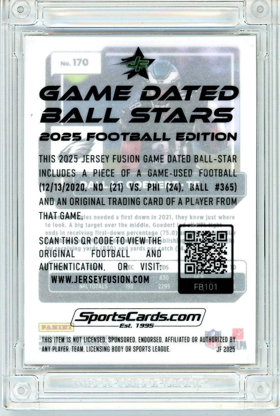 Dallas Goedert Jersey Fusion Game Dated Ball /50 Donruss Press Proof Gold
