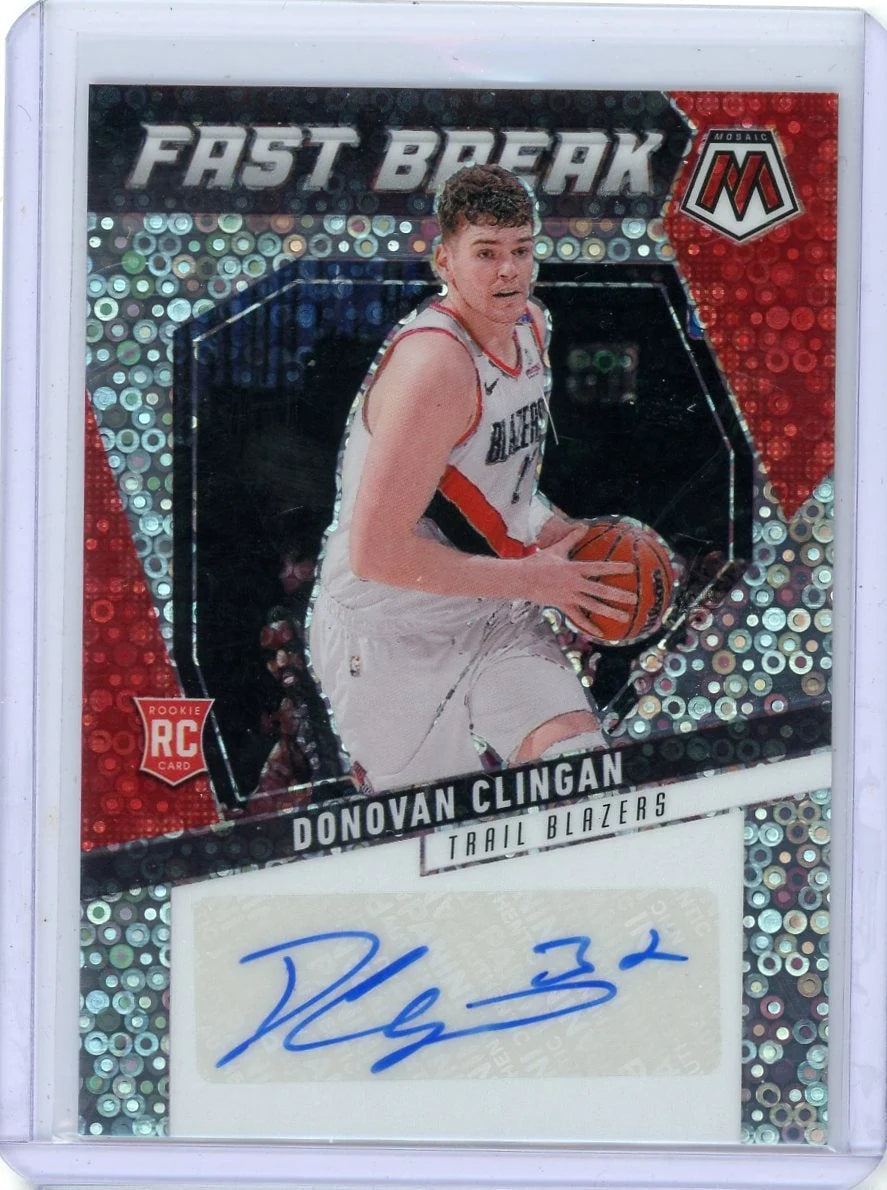Donovan Clingan 2024-25 Panini Mosaic Fast Break Auto RC