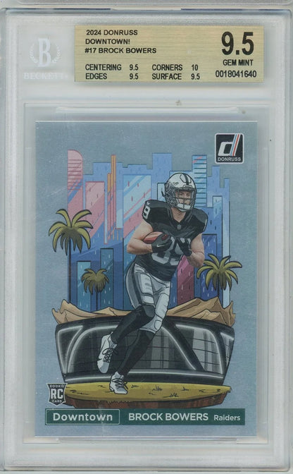 Brock Bowers 2024 Panini Donruss Downtown Rookie SSP BGS 9.5