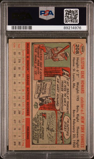 Elston Howard 1956 Topps #208 PSA 6.5