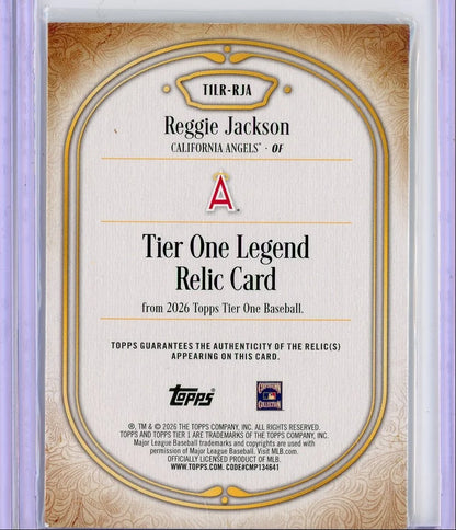 Reggie Jackson 2026 Topps Tier One Legend Relic #T1LR-RJA #'d /199