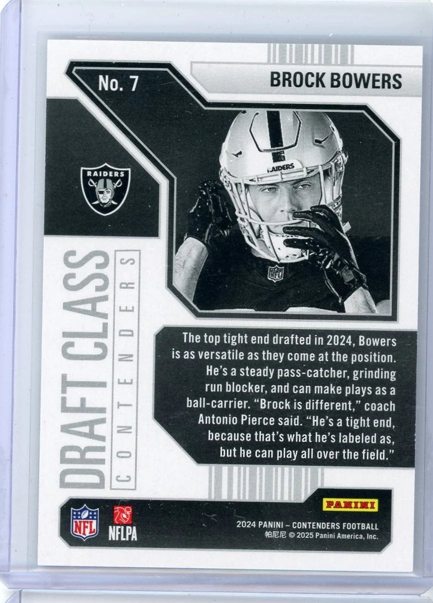Brock Bowers 2024 Panini Contenders Draft Class gold rookie card #'d 04/10