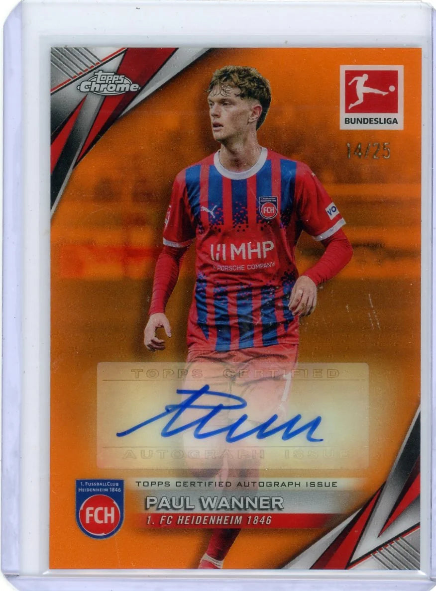 Paul Wanner 2024-25 Topps Chrome Bundesliga Auto Orange Refractor #'d 14/25