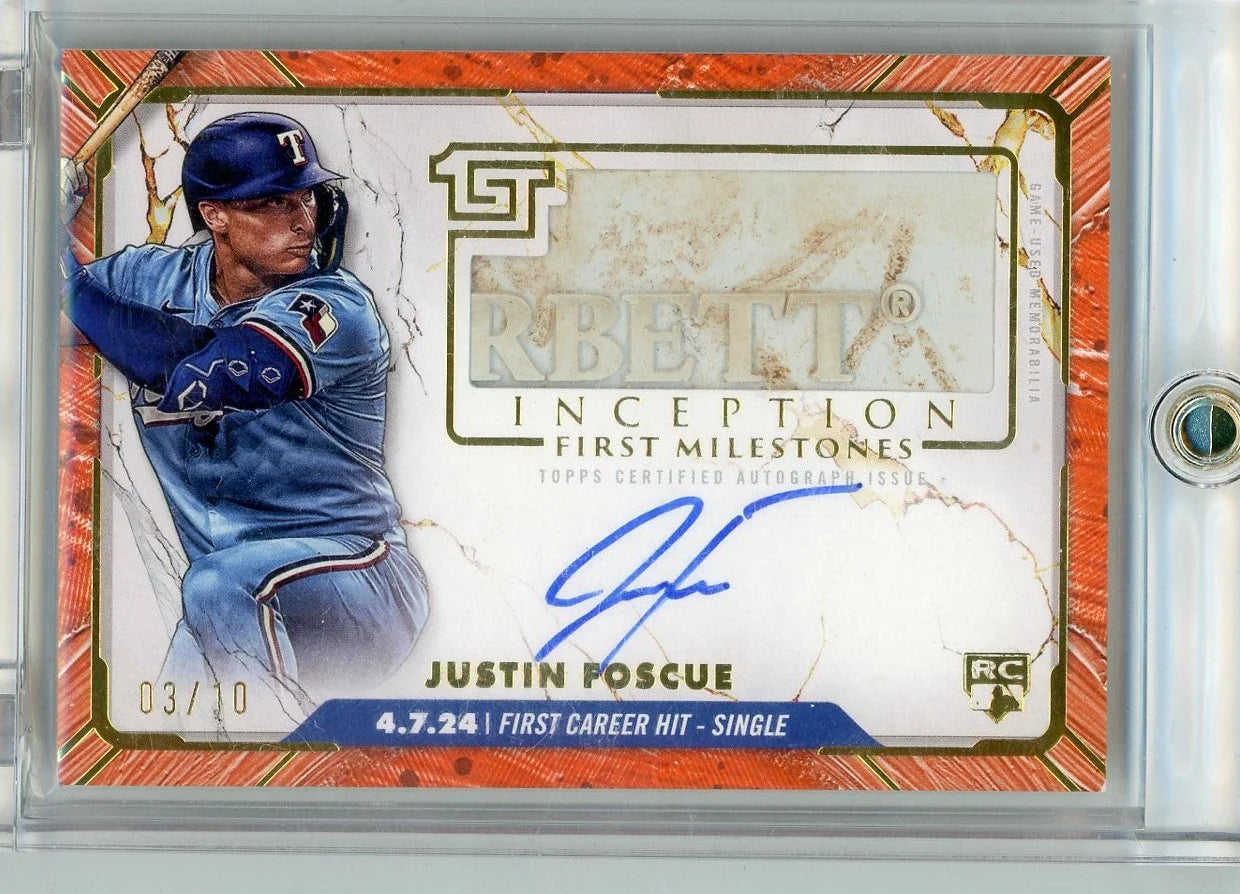 Justin Foscue 2024 Topps Inception First Milestones RPA #'d 03/10