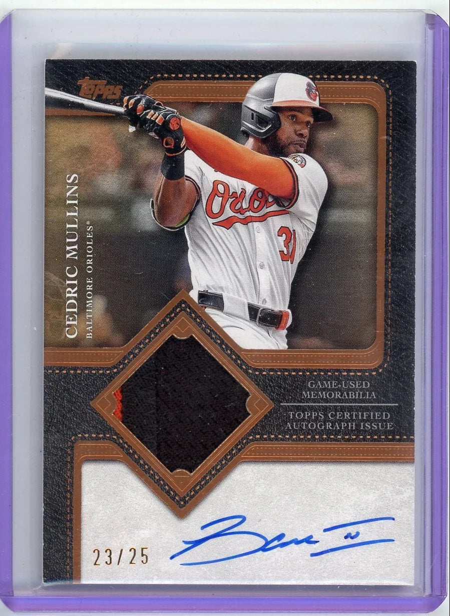 Cedric Mullins 2025 Topps Flagship Autograph Patch #'d 23/25