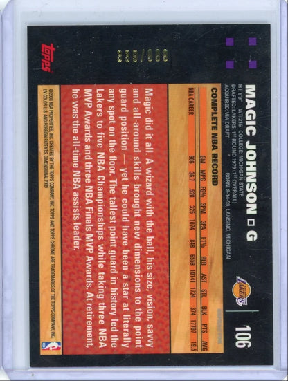 Magic Johnson 2007 Topps Chrome refractor #'d 339/999