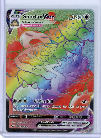 Snorlax Vmax Pokémon Sword & Shield Base Set Secret Rare #206/202