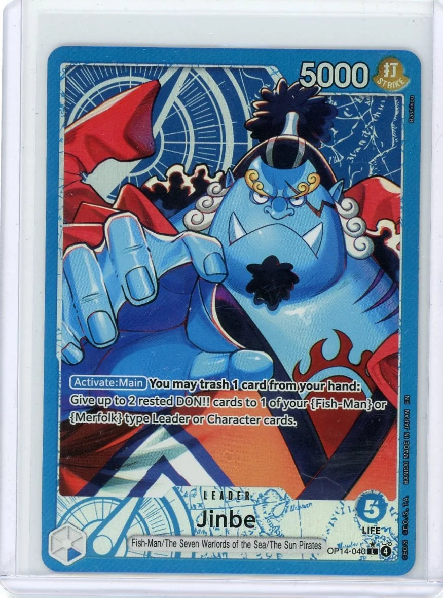 Jinbe One Piece The Azure Sea's Seven Leader Alt. Art #OP14-040
