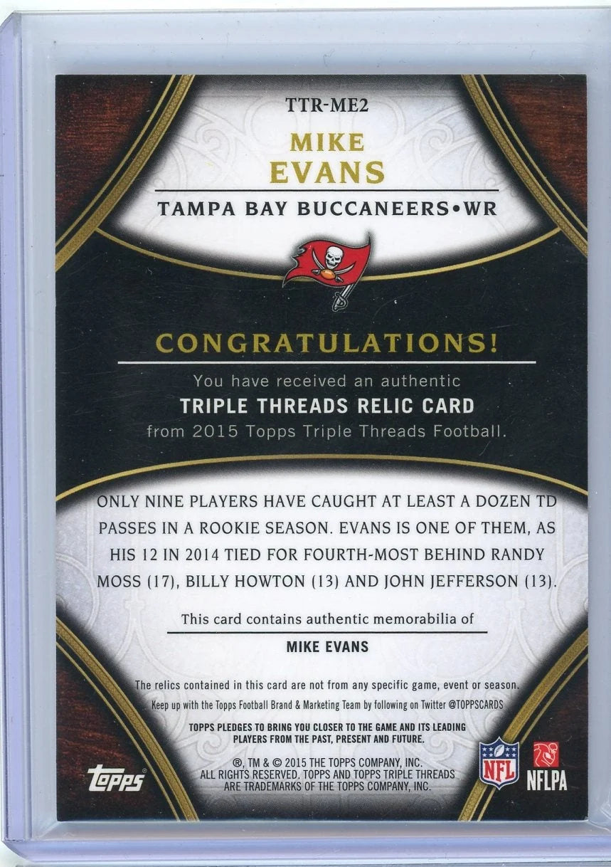 Mike Evans 2015 Topps Triple Threads relic #'d 06/36