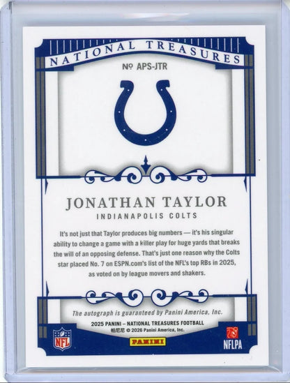 Jonathan Taylor 2025 Panini National Treasures All Pro Signatures #'d 64/99