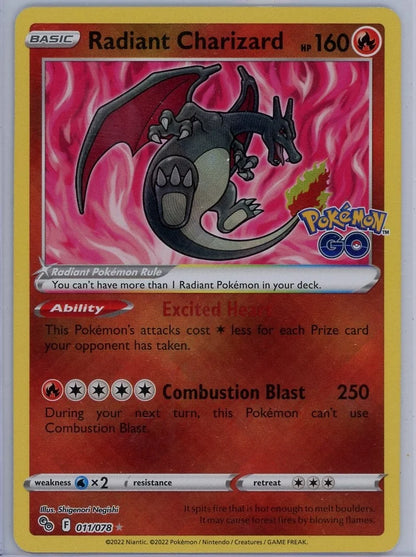 Radiant Charizard 2023 Pokemon Go #011/078