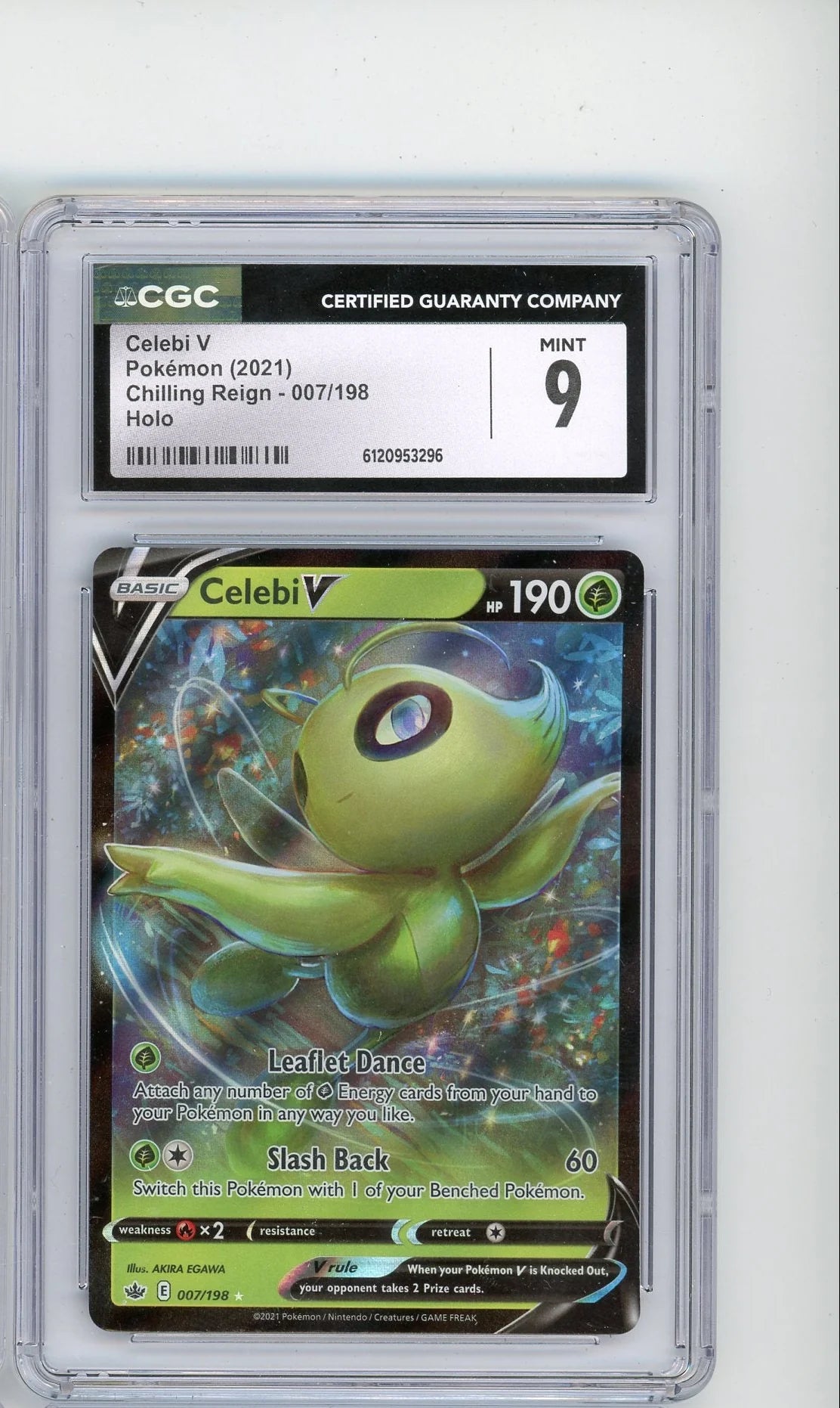 Celebi V 2021 Pokemon Chilling Reign #007/198 CGC 9