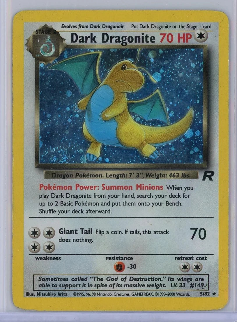 Dark Dragonite Pokémon Team Rocket Holo #5/82 (DMG)