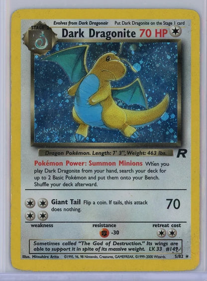 Dark Dragonite Pokémon Team Rocket Holo #5/82 (DMG)