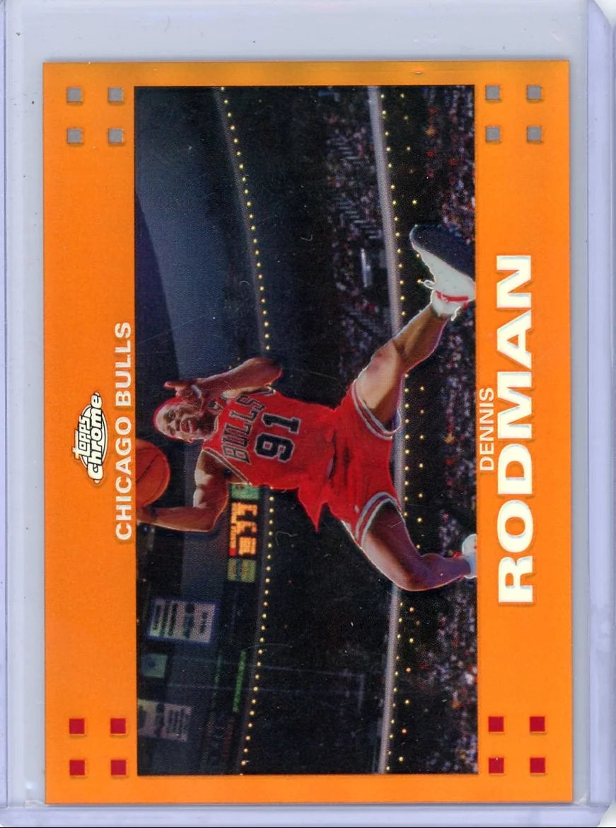 Dennis Rodman 2007-08 Topps Chrome orange refractor #'d 007/199