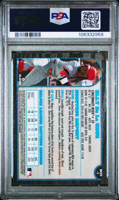 Elly De La Cruz 2024 Bowman Chrome '99 25th Anniversary rookie card PSA 10