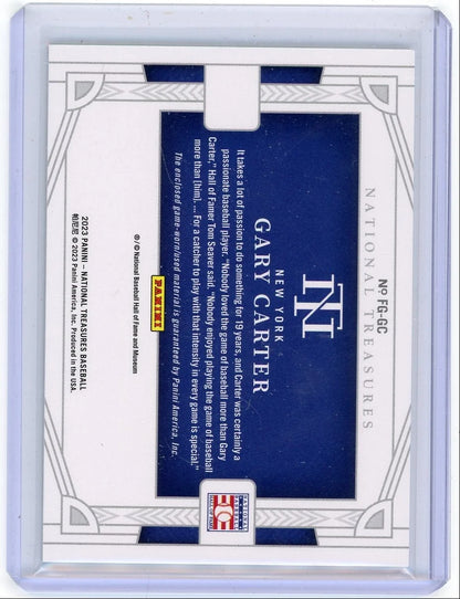 Gary Carter 2023 Panini National Treasures Field Gear Bat Relic #'d 62/99