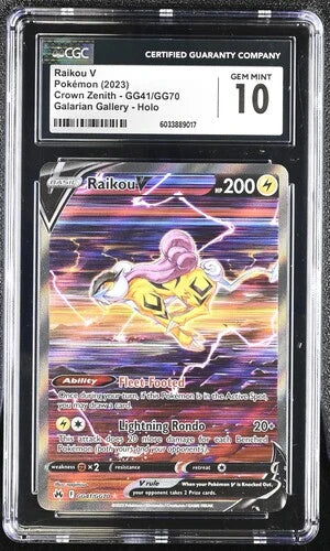 Raikou V Pokémon Crown Zenith Galarian Gallery #GG41/GG70 CGC 10