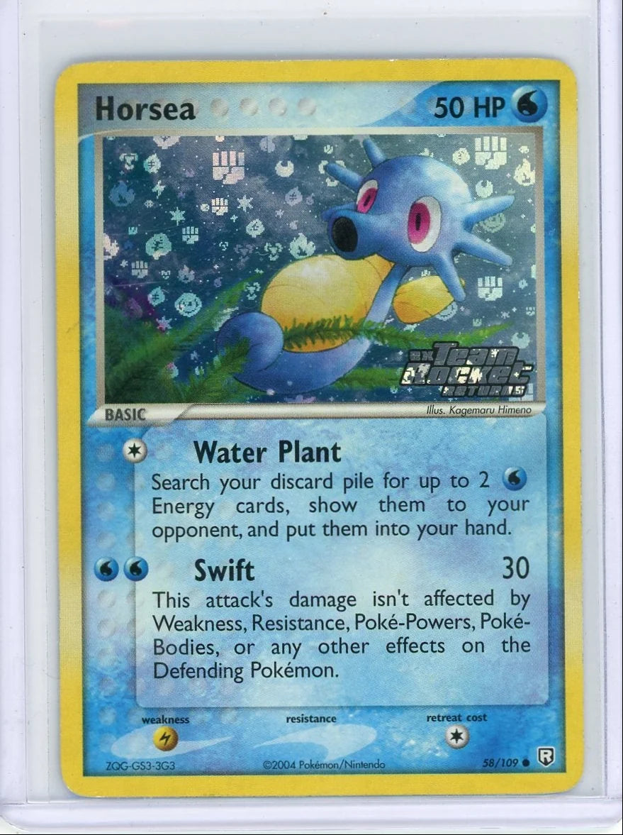Horsea Pokémon Team Rocket Returns Reverse Holo #58/109 (LP/MP)